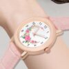 Zxai-On Roses  Pink Leather Watch For Women - Image 2