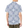 Mens Blue White Bohemian Shirt - Image 2