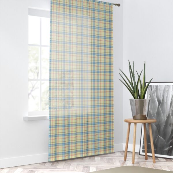 Classic Beautiful Yellow And Blue Tartan Curtan