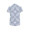 Mens Blue White Bohemian Shirt - Image 4