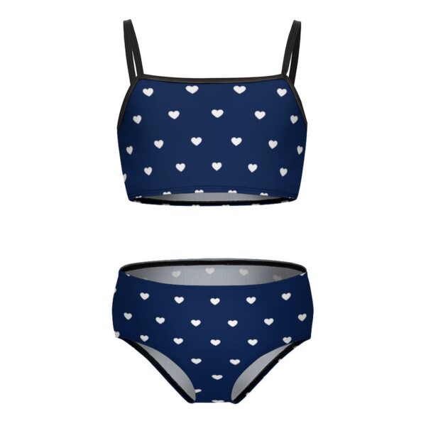 Blue White Hearts Bathing Suit