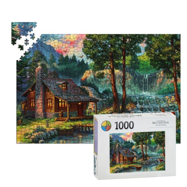 Forest Cottage Near River 1000 pcs Jigsaw Puzzle