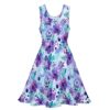 Blue Purple Flower Dress - Image 2