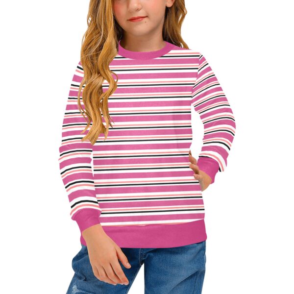 Pink Black White Striped Long Sleeve