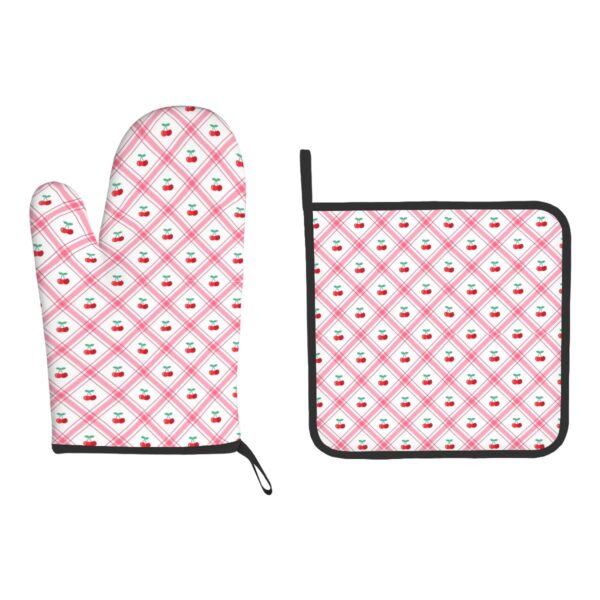Cherry Oven Mitts and Pot Holders Set of 2