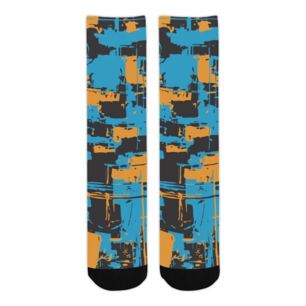 Grunge Orange Blue Classic Crew Socks