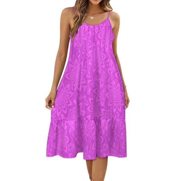 Modern Purple Suspender Sleeveless Dress