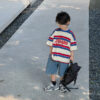 Children's Striped Print Round Neck Casual Top - Image 3
