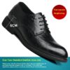 Hong Kong Style Retro Scratch Pattern Formal Business Leather Shoes - Image 2