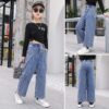 Fashion Loose Simple Casual Girls Jeans - Image 4