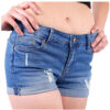 Hemming Stretch High Waist Skinny Denim Shorts Hot Pants - Image 2