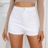 High Waist Stretch Plus Size Sexy Ripped Shorts - Image 3