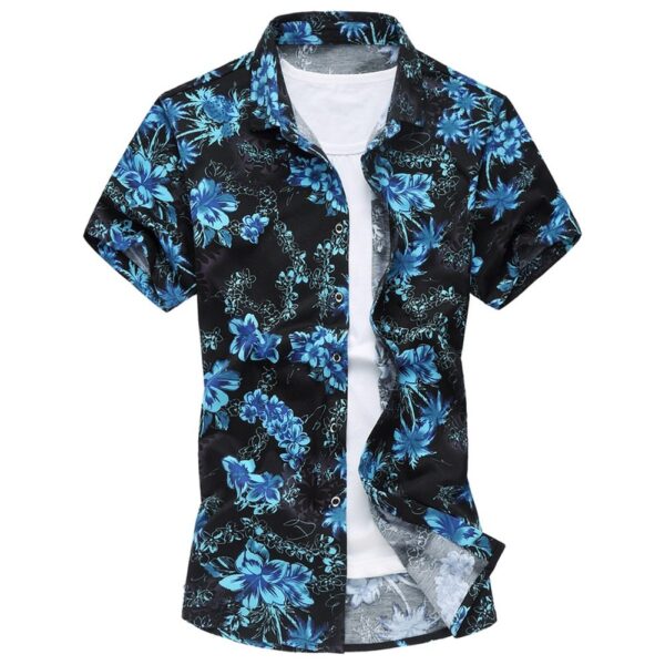 Stretch short sleeve shirt printed shirt