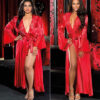 European and American hot style clothing ice silk long skirt bathrobe nightdress women - Image 7