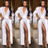 European and American hot style clothing ice silk long skirt bathrobe nightdress women - Image 6