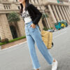 Women's Jeans High-Waisted Straight-Leg Jeans Spring Women's Cropped Trousers - Image 4