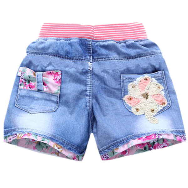 Sand Washed Denim Girls Shorts Outer Wear Thin Section