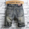 Summer Jeans Pants Men'S Personality Patch Retro Trendy Men'S Five-Point Pants Men'S Ripped Shorts - Image 5
