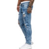 Cross-Border Foreign Trade Men'S Ripped Feet Jeans European And American Models Fried And Floated Stretch Men - Image 4