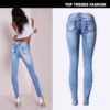 Summer Style Low Waist Sky Blue Patchwork Skinny Tights Women Pencil Jeans High Stretch Sexy Push Up Denim Women Fashion Jeans - Image 2