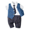 Infant Boy Baby Gentleman Outing Clothes One-Piece Suit Romper - Image 5
