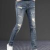 Men's Fashion Slim Fit Skinny Stretch Ripped Jeans - Image 2