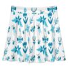 White Skater Skirt With Turquoise Flowers - Image 3