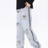 American Street Retro Tattered Jeans Washed Jeans - Image 4