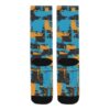 Grunge Orange Blue Classic Crew Socks - Image 2