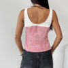 Casual Vest Elastic Lace Plaid Stitching Vest - Image 3