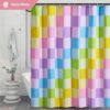 Colorful Plaid Home Bathroom Dry Wet Separation Partition Shower Curtain Waterproof Shower Curtain - Image 5
