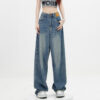 Blue Retro Straight Loose Jeans - Image 6