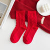 Houndstooth Red Christmas Socks Cotton - Image 4