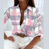 Women's Plaid Long Sleeved Shirt - Image 4