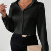Women's Satin Silk-like Long-sleeved Shirt - Image 3