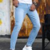 Man Pants Retro Washing Zipper Sretch Jeans Casual Slim Fit - Image 4
