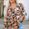 Women's Floral Print Lace Casual Style Pullover Shirt - Image 10