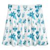 White Skater Skirt With Turquoise Flowers - Image 2
