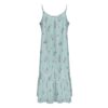 Turquoise Suspender Sleeveless Dress With Pink Flowers - Image 2