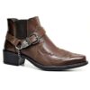 Fashion Personality Belt Buckle Thick Heel Pointed Men's Boots - Image 4
