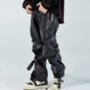 Punk Style Tie Design PU Leather Pants For Men - Image 2