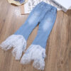 Girls' jeans spring and autumn stretch flared pants - Image 3