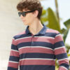 Casual Men's Polo Shirt Striped Embroidery Trend - Image 2