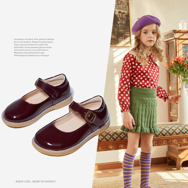 Girls leather shoes leather princess shoes