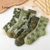 Cotton Socks Embossed  Three-dimensional Small Flower Socks - Image 2