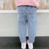 Girls' Casual Thin Love Stretch Jeans - Image 2