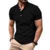Retro Casual Cotton Solid Color Short Sleeve - Image 3