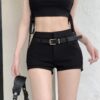 Black High Waist Little Casual Shorts Girl - Image 2