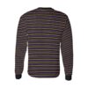 Purple Yellow Black Striped Long Sleeve T-shirt For Men - Image 4