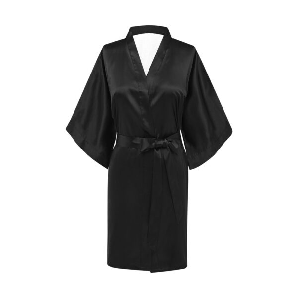 Black Short Kimono Robe With Golden Dragon For Women